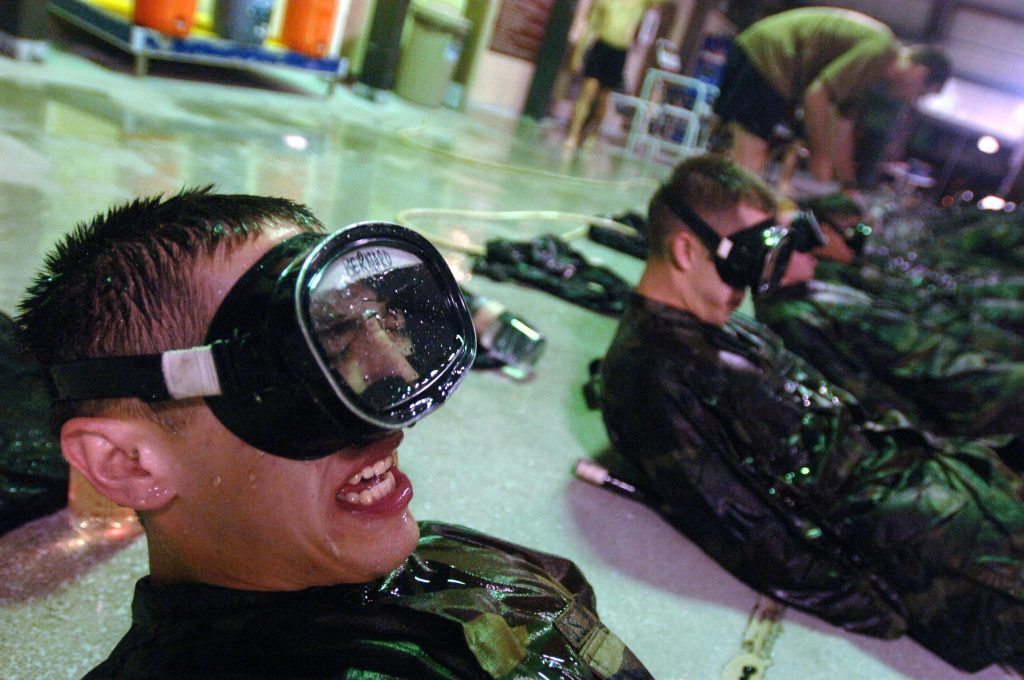 Flutters_Kicks_at_Pararescue_Indoctrination_Training_Center,_Lackland_AFB,_2006
