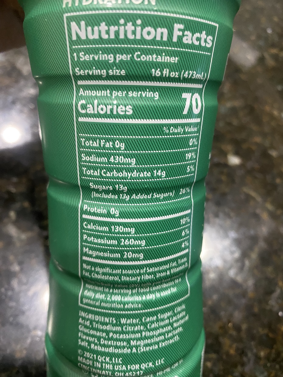 Hoist hydration nutrition facts spotter up two bravo solutions